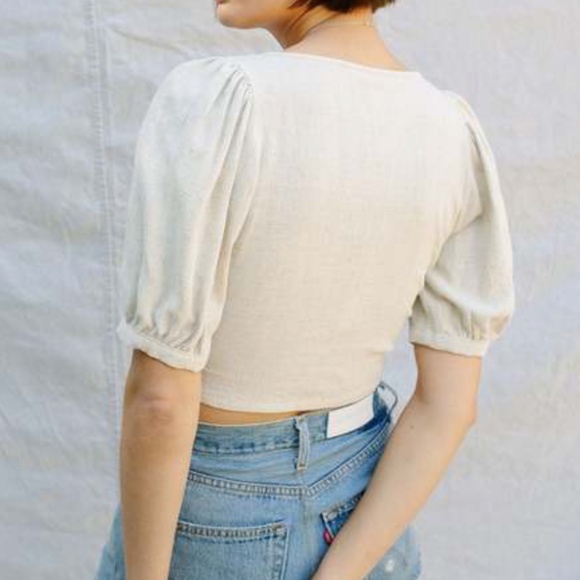 RACHEL PALLY Linen Kimme Top XS in Natural - Picture 6 of 7